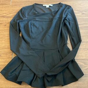 XXS Boston Proper Black Longsleeve Peplum Top